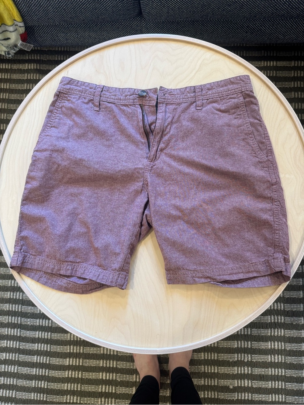 14th & Union Men's Heathered Mauve Flat-Front Shorts
